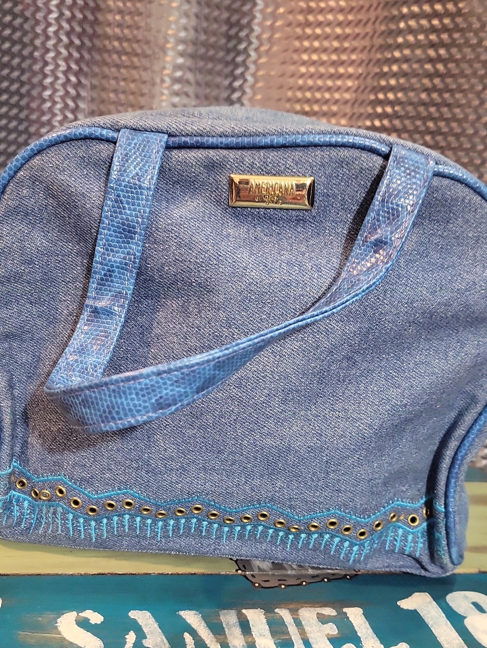 Denim Cosmetic Travel Bag